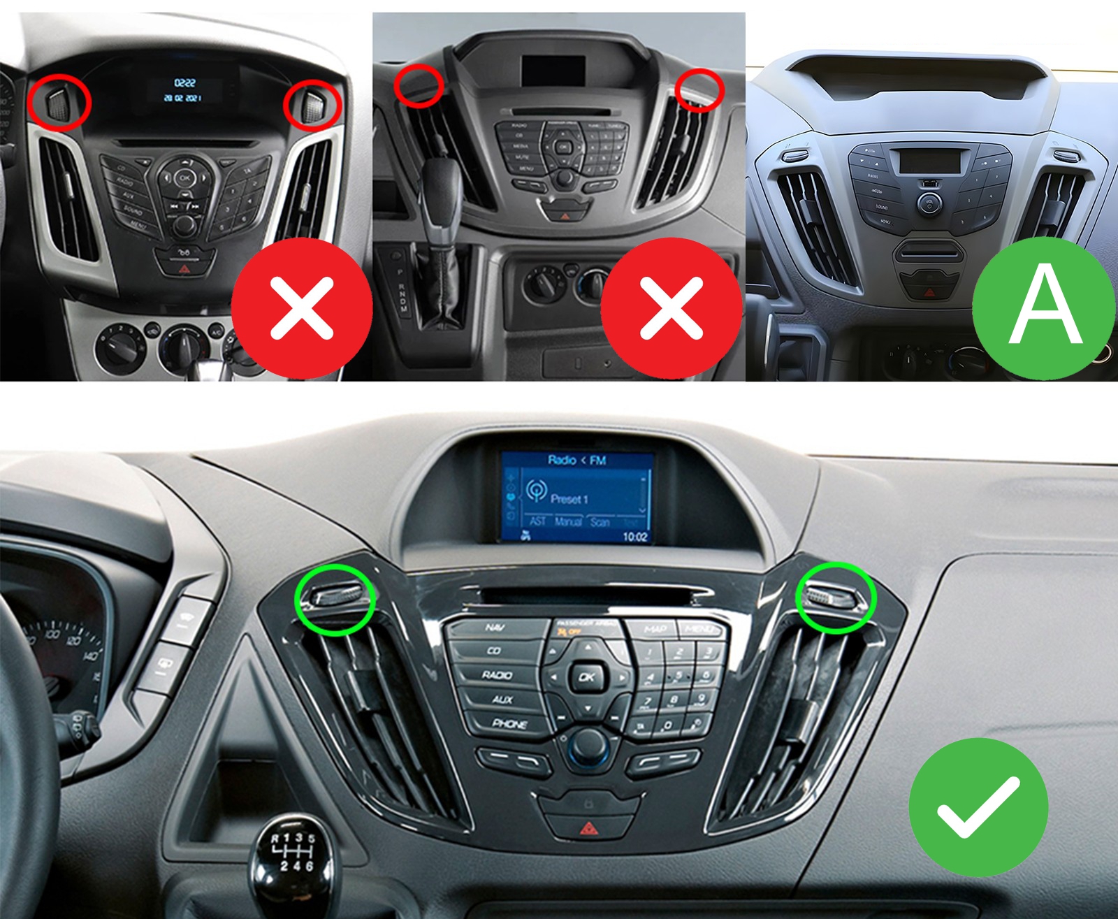 Kompatibilita pro 2DIN chytré autorádio Ford Transit Custom 2015-2018 evtech.cz_
